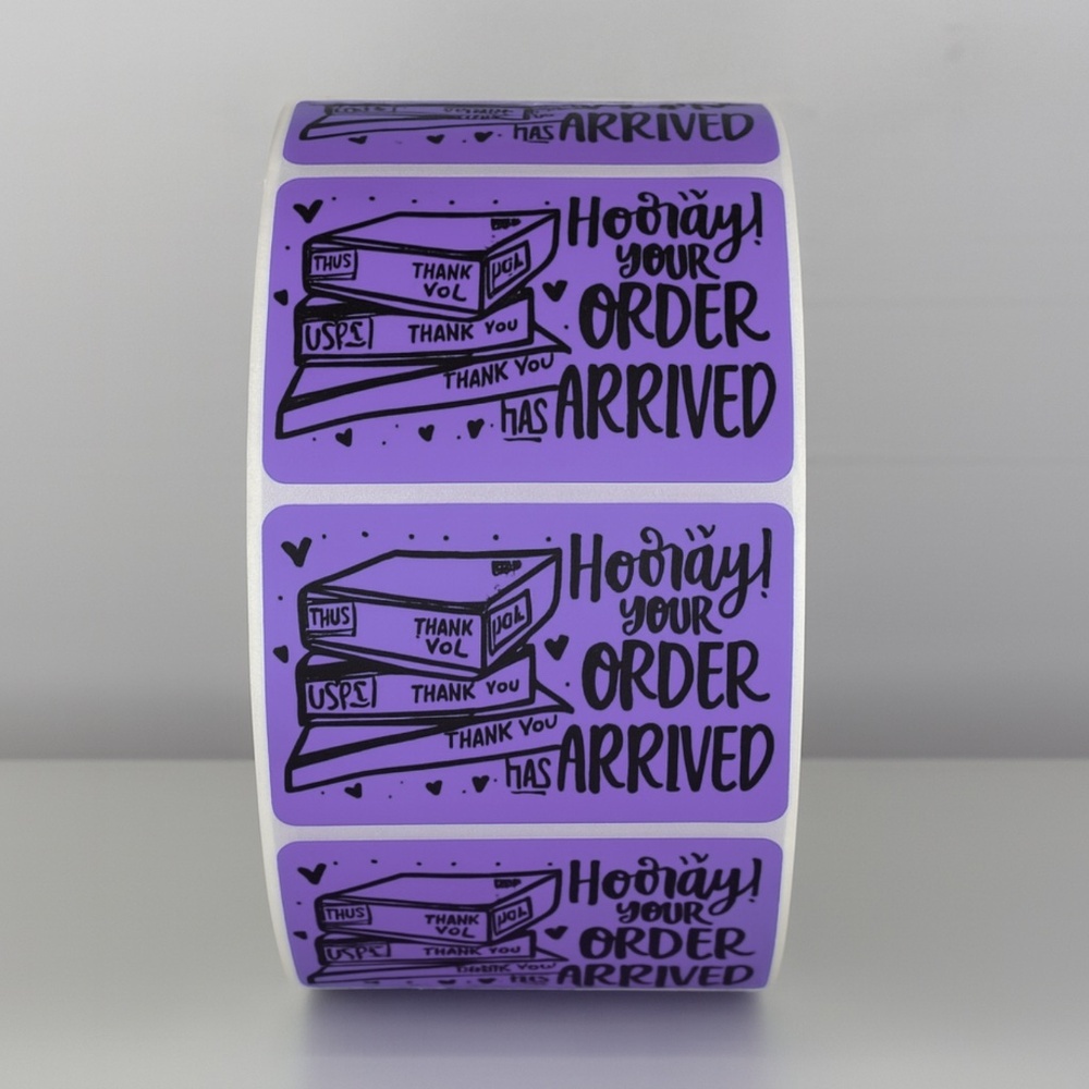 Hooray Your Order Has Arrived Stickers | Yellow Cute Packaging Labels - Picture 5 of 11